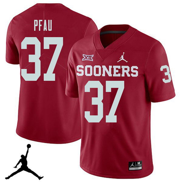 Oklahoma Sooners #37 Kyle Pfau 2018 College Football Jerseys Sale-Crimson